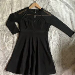Black Dress with Sheer Mesh